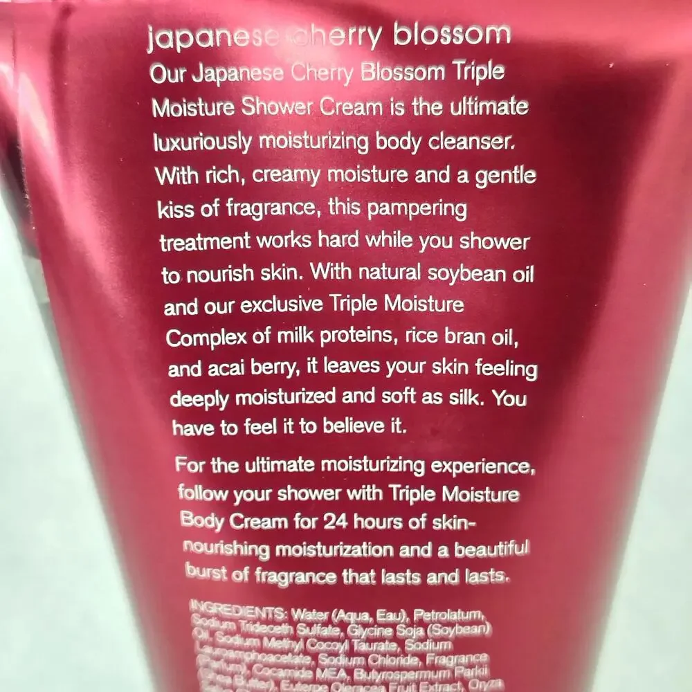 Bath & Body Works Japanese Cherry Blossom Triple Moisture Shower Cream 8 oz. NEW